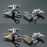 Abotoaduras de camisa francesa para homens, cobre, pequena ferramenta, tesoura em forma, moda, acessórios de vestuário, atacado