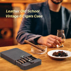 Estojo De Couro De Couro Portátil Para Charuto, Humidor De Luxo, Acessórios De Fumar, Fivela De Latão, Compartimentos De Armazenamento, 3 ou 6 Slots