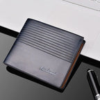 Carteira de couro pu curta de negócios masculina slim-fit couro macio titular do cartão de crédito moda cor sólida multifuncional masculino