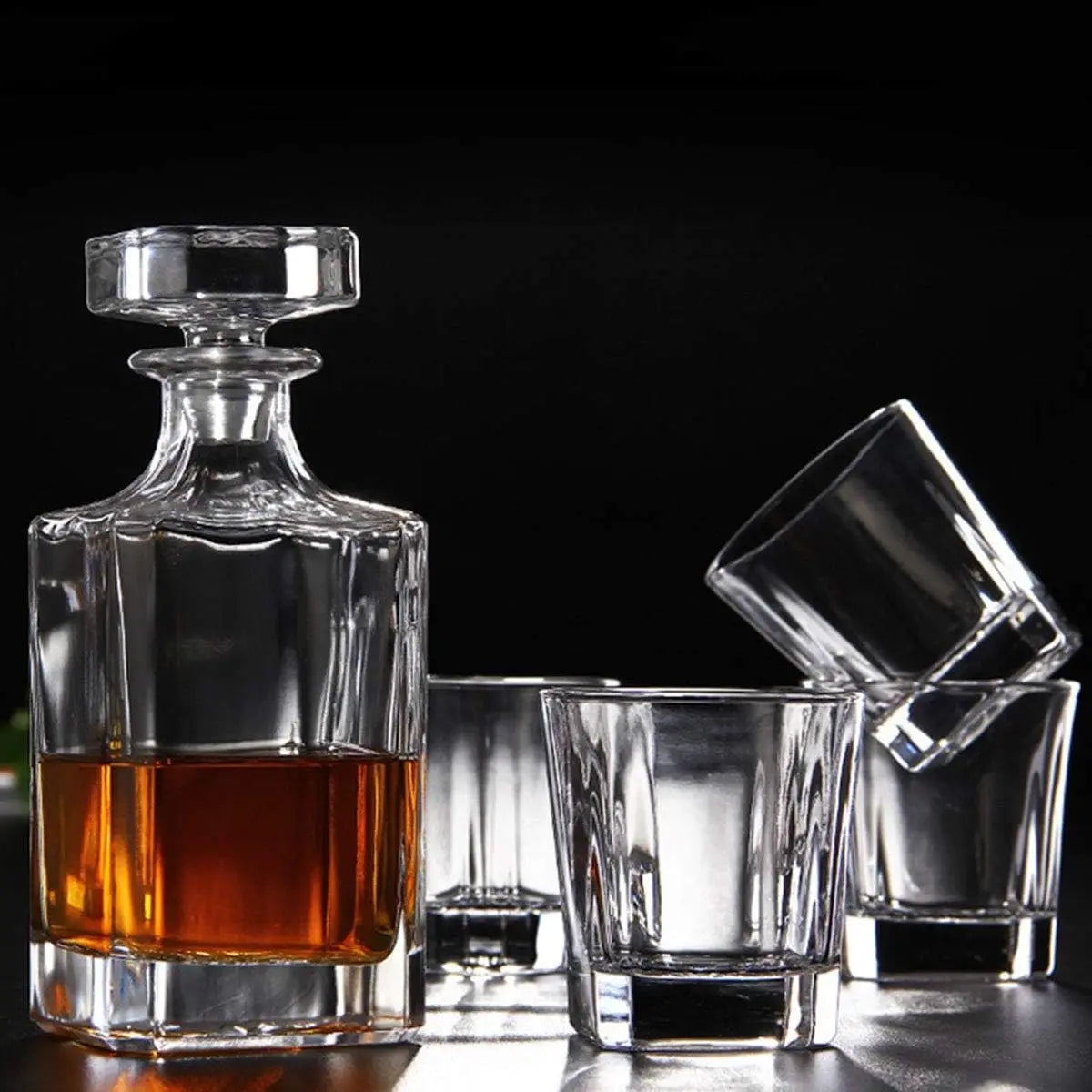 Decantador de vidro - Decantador de uísque para vinho, Bourbon, brandy, licor, suco, água, enxaguatório bucal (25,4 onças/750ml)