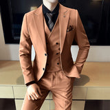 (Blazer + colete + calças) 2025 design mais recente colete duplo breasted terno masculino de alta qualidade negócios simples casual casamento smoking