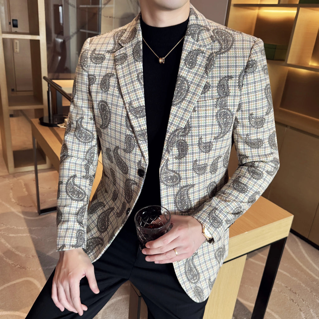 2025 moda bordado jacquard terno jaqueta estilo coreano fino ajuste negócios formal festa de formatura social smoking roupas masculinas 5xl-m