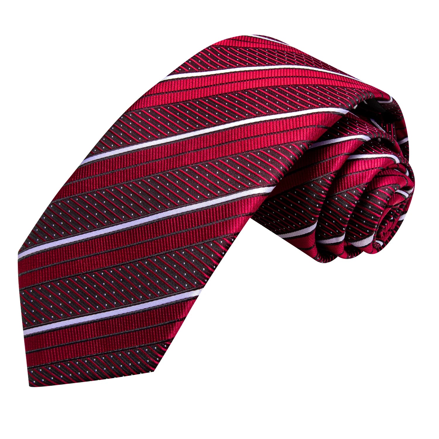 Hi-tie listrado borgonha azul preto masculino elegante gravata lenço abotoaduras 3 pçs conjunto moda clássico seda gravata de luxo para homem
