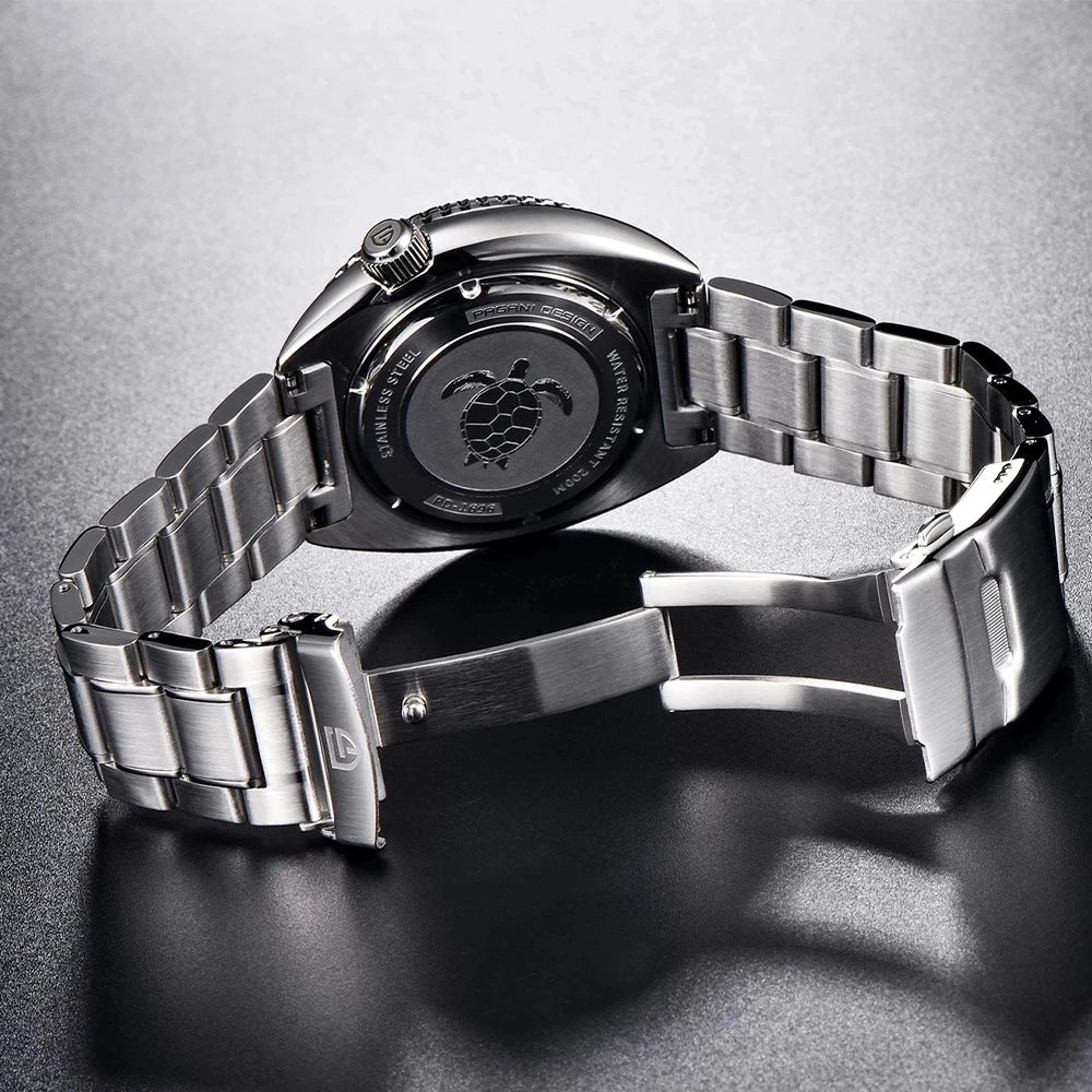 Pagani design relógio de mergulho automático masculino 200m à prova dwaterproof água marca superior safira aço inoxidável relógio mecânico-1712 relógio de quartzo