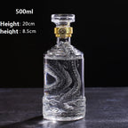 Dragão gravado 500ml formato redondo decantador de uísque barware garrafa de álcool para licor escocês bourbon