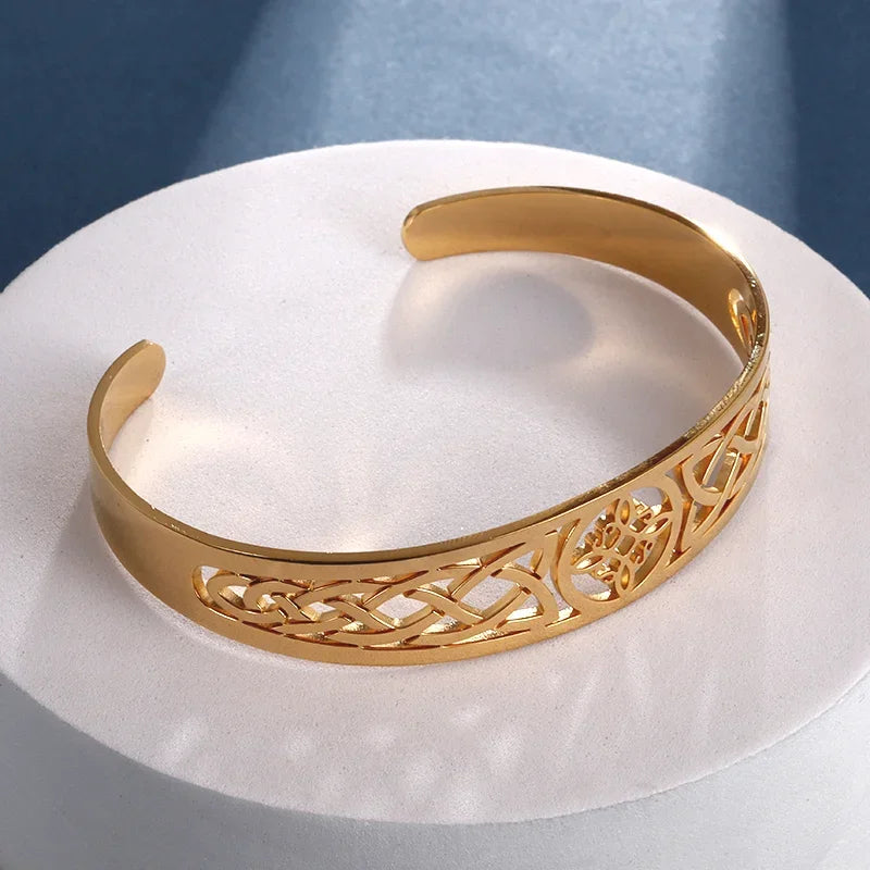 Pulseira de punho simples brilhante de dupla camada de aço inoxidável adequada para homens e mulheres pulseira de punho de duas cores joias de casal