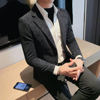 Corduroy blazer casual masculino 2023 nova moda tie-dye fino ajuste terno jaquetas masculino escritório de negócios casual social casamento noivo casaco