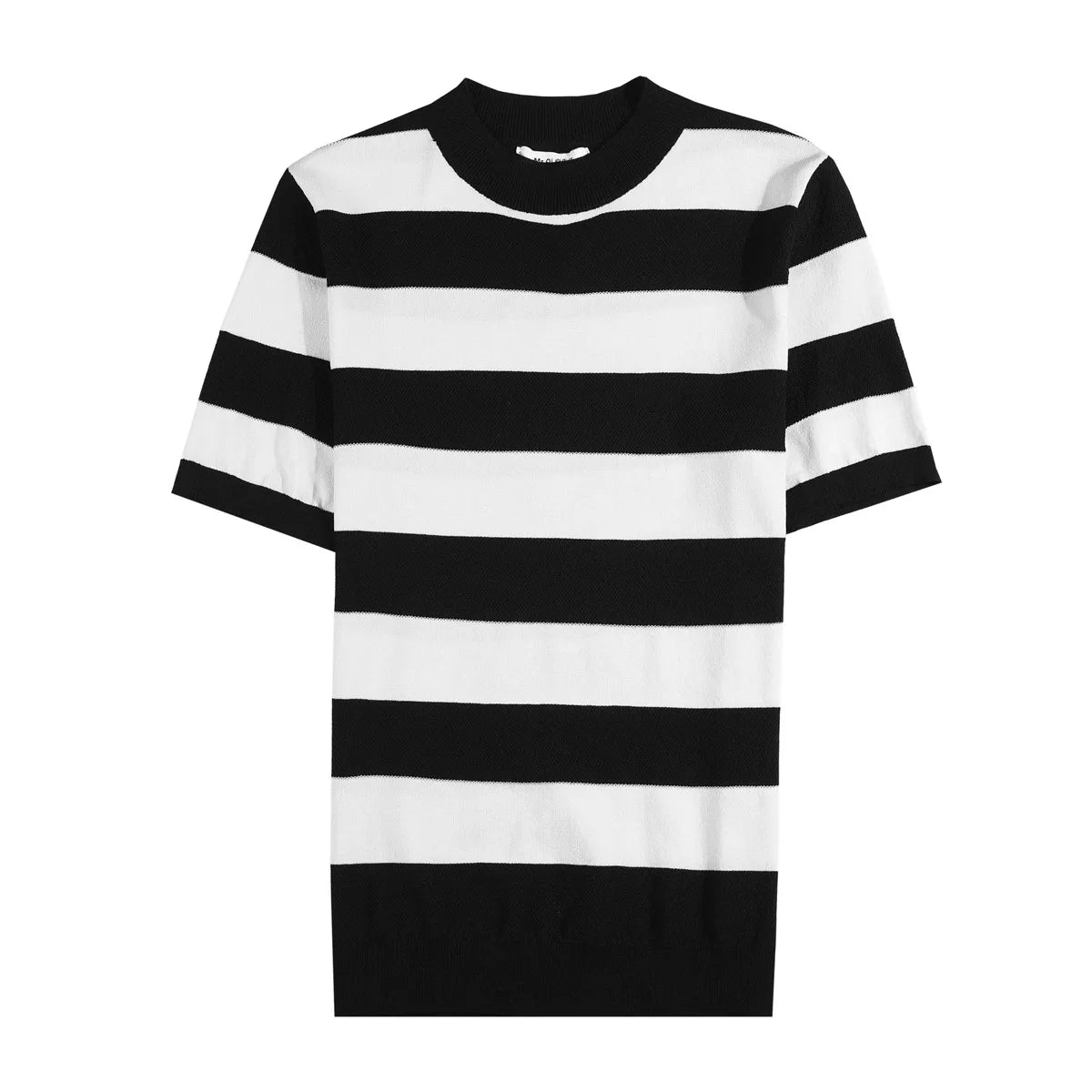 Verão tripulação pescoço manga curta malha camiseta moda listrado fino ajuste casual respirável gelo seda topos camisetas camisa roupas masculinas