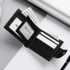 Nova carteira masculina curta multi-função slot para cartão metal touro etiqueta carteira de luxo zíper designer pequena carteira fina