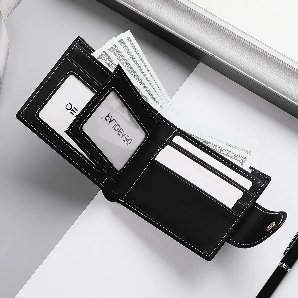 Nova carteira masculina curta multi-função slot para cartão metal touro etiqueta carteira de luxo zíper designer pequena carteira fina