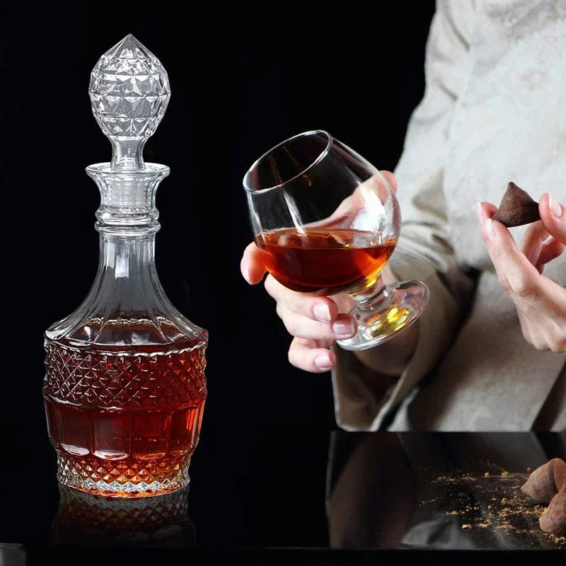 Decantador de licor, garrafa de vidro com rolha hermética, decantador wiskey vodka bourbon para presente, casa, bar, decoração de festa