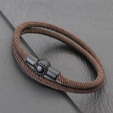 Estilo simples corda pulseira masculina dupla camada grau a 4mm fio tecido braslet esportes ao ar livre sobrevivência braclet ciclismo jóias