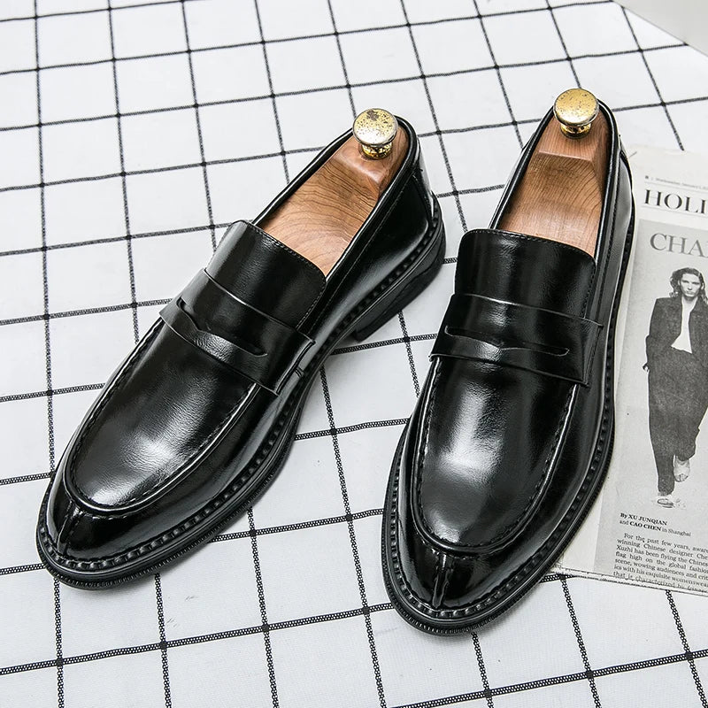Sapatos de negócios de prata premium dos homens oxford sapatos de couro marca mocassins deslizamento em sapatos de casamento de alta qualidade sola macia sapatos vestido