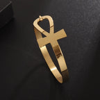Pulseira de punho simples brilhante de dupla camada de aço inoxidável adequada para homens e mulheres pulseira de punho de duas cores joias de casal
