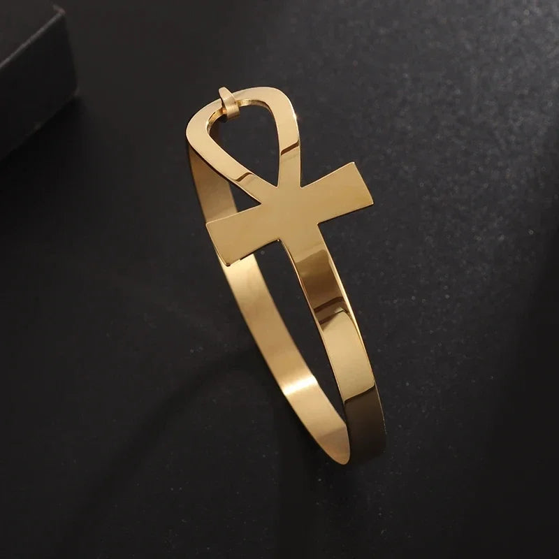 Pulseira de punho simples brilhante de dupla camada de aço inoxidável adequada para homens e mulheres pulseira de punho de duas cores joias de casal