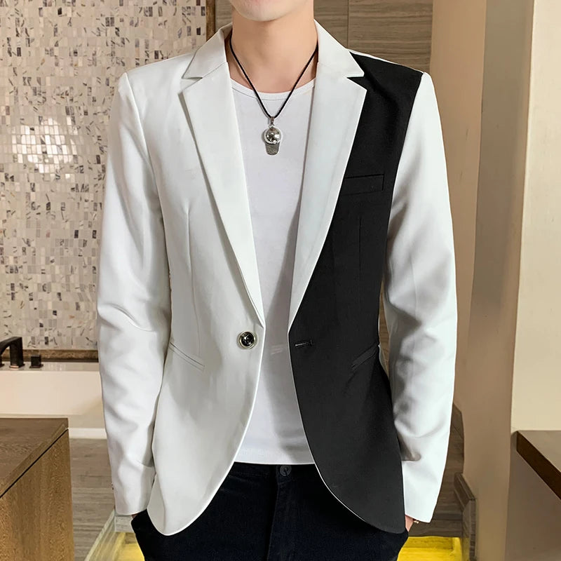 2022 nova primavera gradiente cor terno jaqueta streetwear coreano magro ajuste casual blazer casamento negócio roupas terno casacos