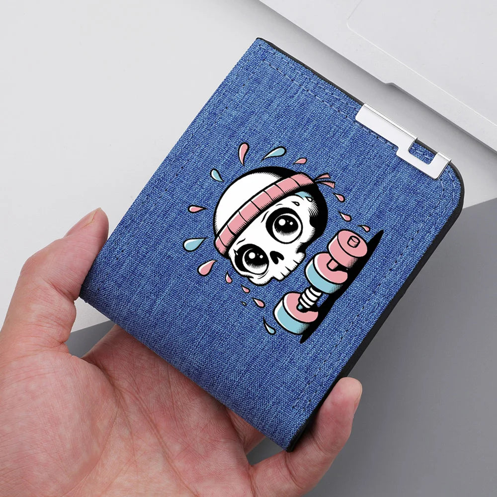 Design personalizado masculino ultra-fino zíper fivela lona titular do cartão de crédito multifuncional carteira juvenil