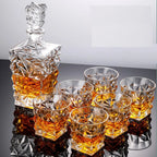 Garrafa De Vinho De Vidro De Cristal + Copos, Vinho Decanter, Uísque, Liqour Pourer, Home Bar, Vodka Beer Bottle Jar, JR, 7Pcs Set