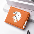 Carteira masculina de couro PU personalizada com estampa de águia carteira curta com vários slots