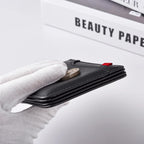 Mini carteira curta ultrafina para homens com cartão de identificação, slot para cartão bancário e janela fotográfica, carteira casual de negócios para homens jovens