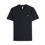 Bolso no peito design em torno do pescoço camiseta 2025 verão novos versatiles fino ajuste cor sólida manga curta casual t camisas preto/branco