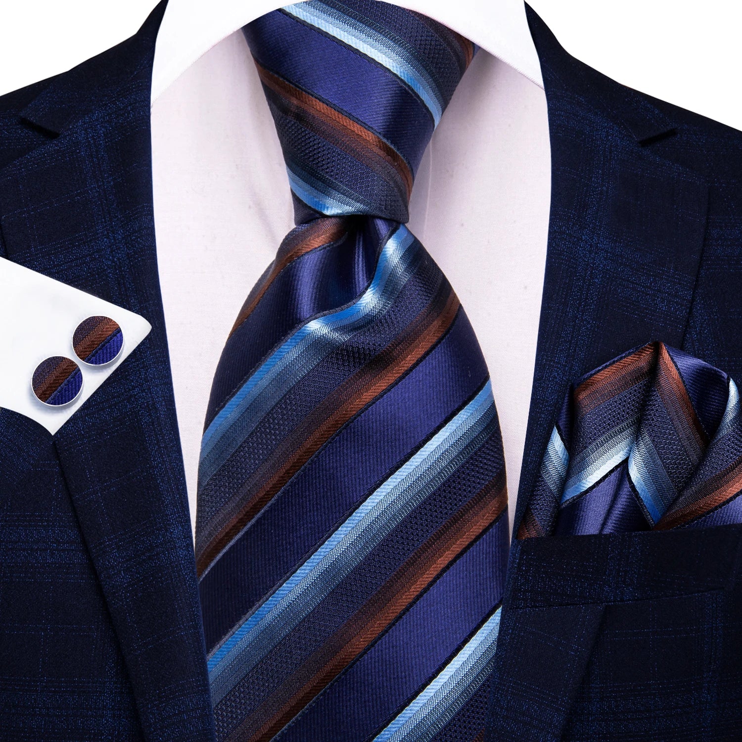 Hi-tie moda 8.5cm preto cinza floral masculino elegante gravata lenço abotoaduras conjunto acessórios de festa de casamento presente para homem gravat