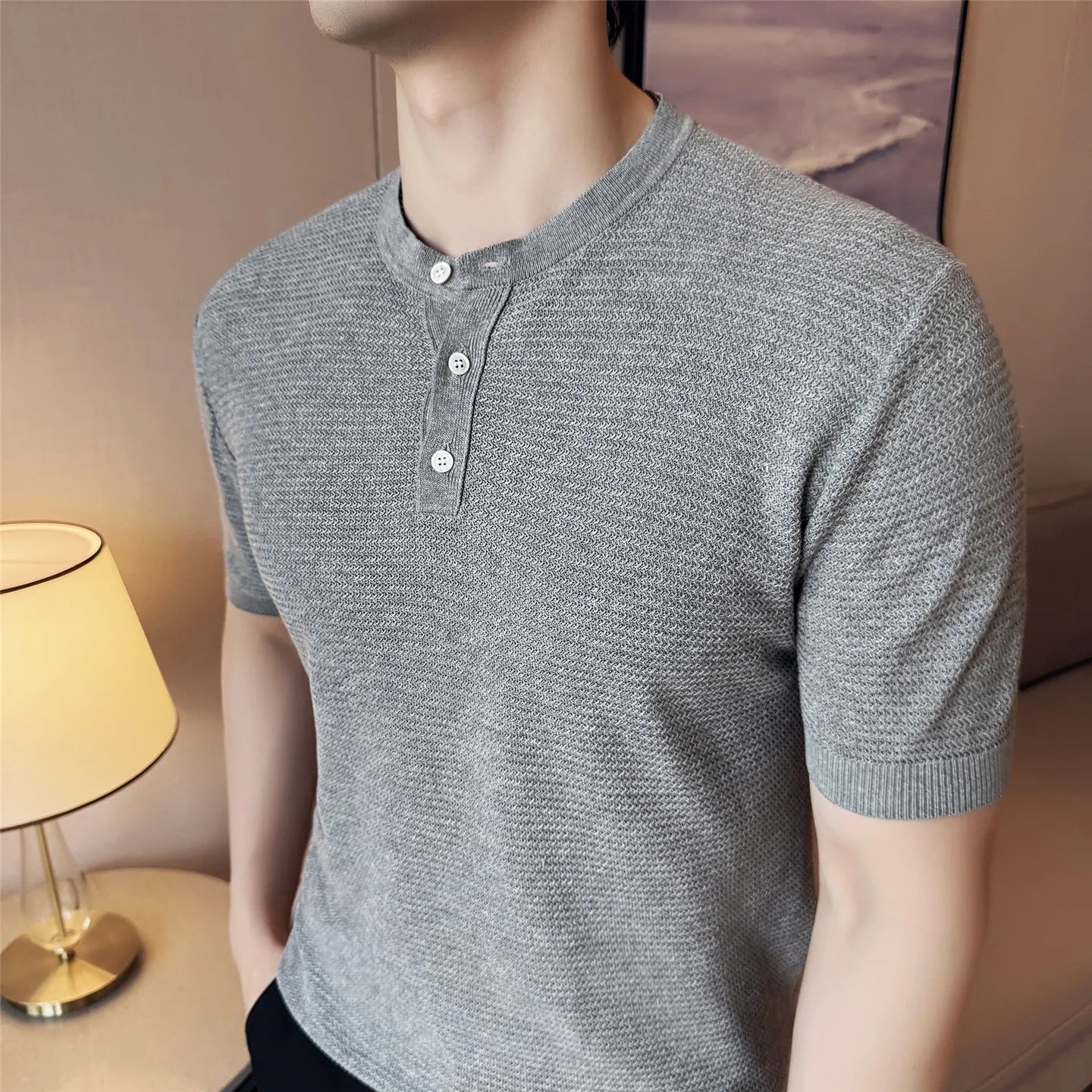Verão fino gelo seda malha camiseta dos homens elasticidade malha casual t camisa masculina manga curta fino ajuste respirável topos t homme