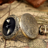 Padrão normal tamanho cruz asas padrão relógio de bolso de quartzo colar pingente de corrente relógio para homem feminino