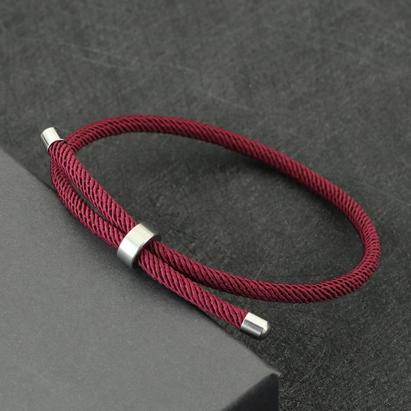 Noter nova pulseira de corda da sorte unissex fecho de aço inoxidável pulseira ajustável amizade jóias acessórios presente para os amantes
