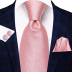 Conjunto clássico de gravata de seda masculino, gravata, floral, rosa, roxo, azul, elegante, lenço, abotoaduras, moda luxuosa, 3 peças