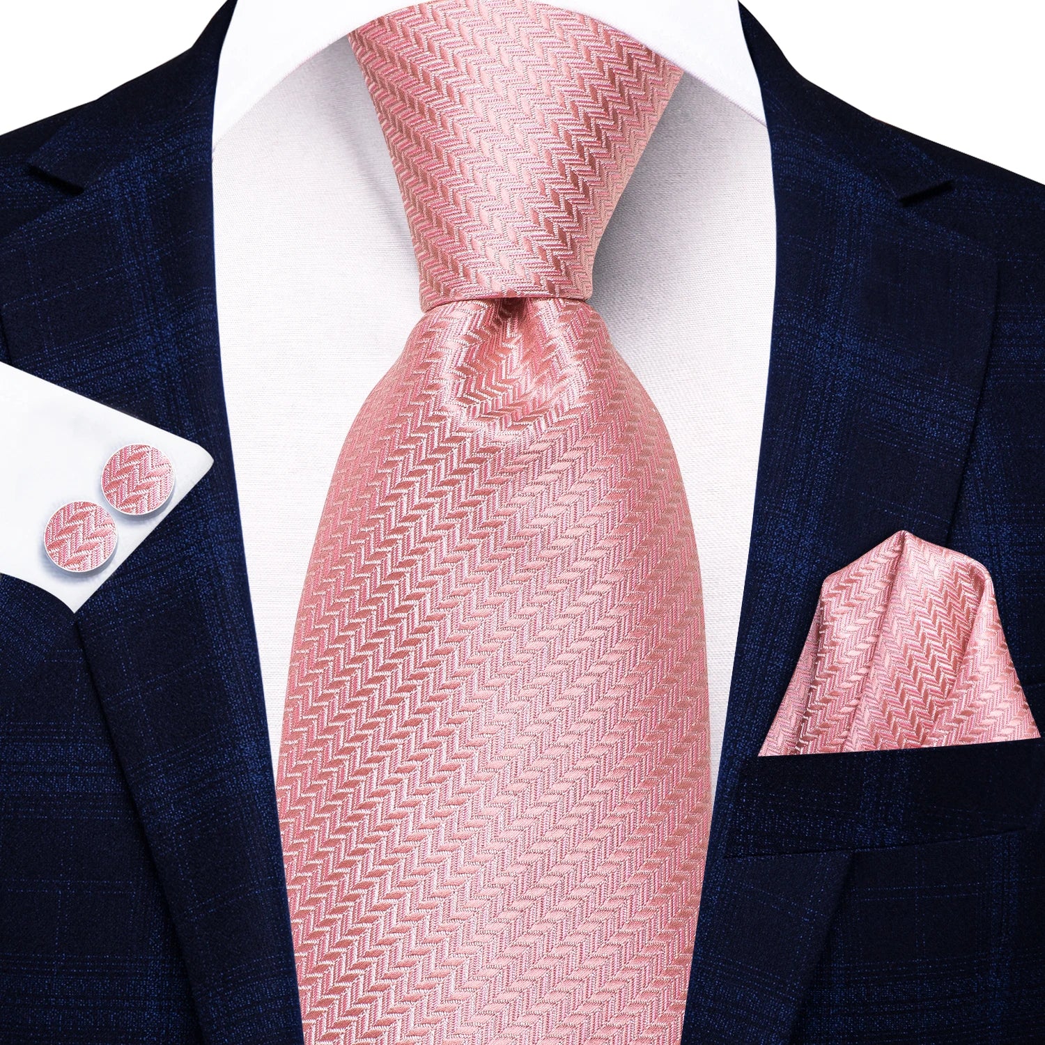 Conjunto clássico de gravata de seda masculino, gravata, floral, rosa, roxo, azul, elegante, lenço, abotoaduras, moda luxuosa, 3 peças