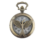 Oco grande pássaro relógio de bolso de quartzo bronze pássaros colar animal cosplay pingente corrente souverirn corrente com pássaro acessório