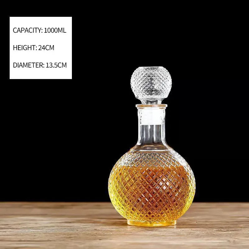 Dispensador de decantador quadrado de alta qualidade, 800-1000ml, garrafa de vidro de cristal, vinho com tampa de parafuso, aerador, espelho, jarro, presente, decoração de bar