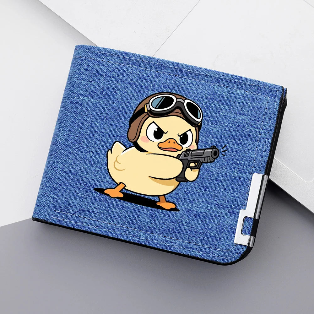 Carteira curta masculina material de lona anime personalidade juventude ensino médio carteira de cartão multi-slot