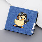 Carteira curta masculina material de lona anime personalidade juventude ensino médio carteira de cartão multi-slot