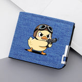 Carteira curta masculina material de lona anime personalidade juventude ensino médio carteira de cartão multi-slot