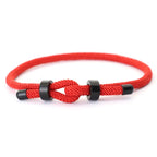 Pulseira ajustável corda vermelha para homens, fecho de aço inoxidável, braclet de ciclismo ao ar livre, grau A, corda de 4mm, presente para ele