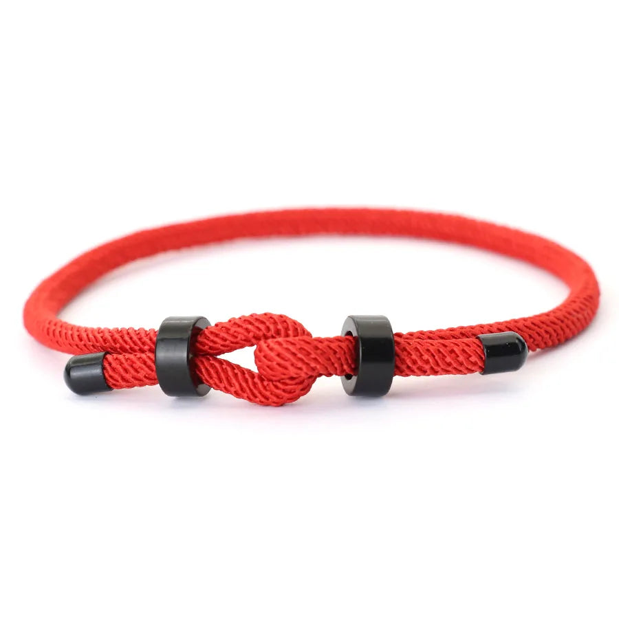 Pulseira ajustável corda vermelha para homens, fecho de aço inoxidável, braclet de ciclismo ao ar livre, grau A, corda de 4mm, presente para ele