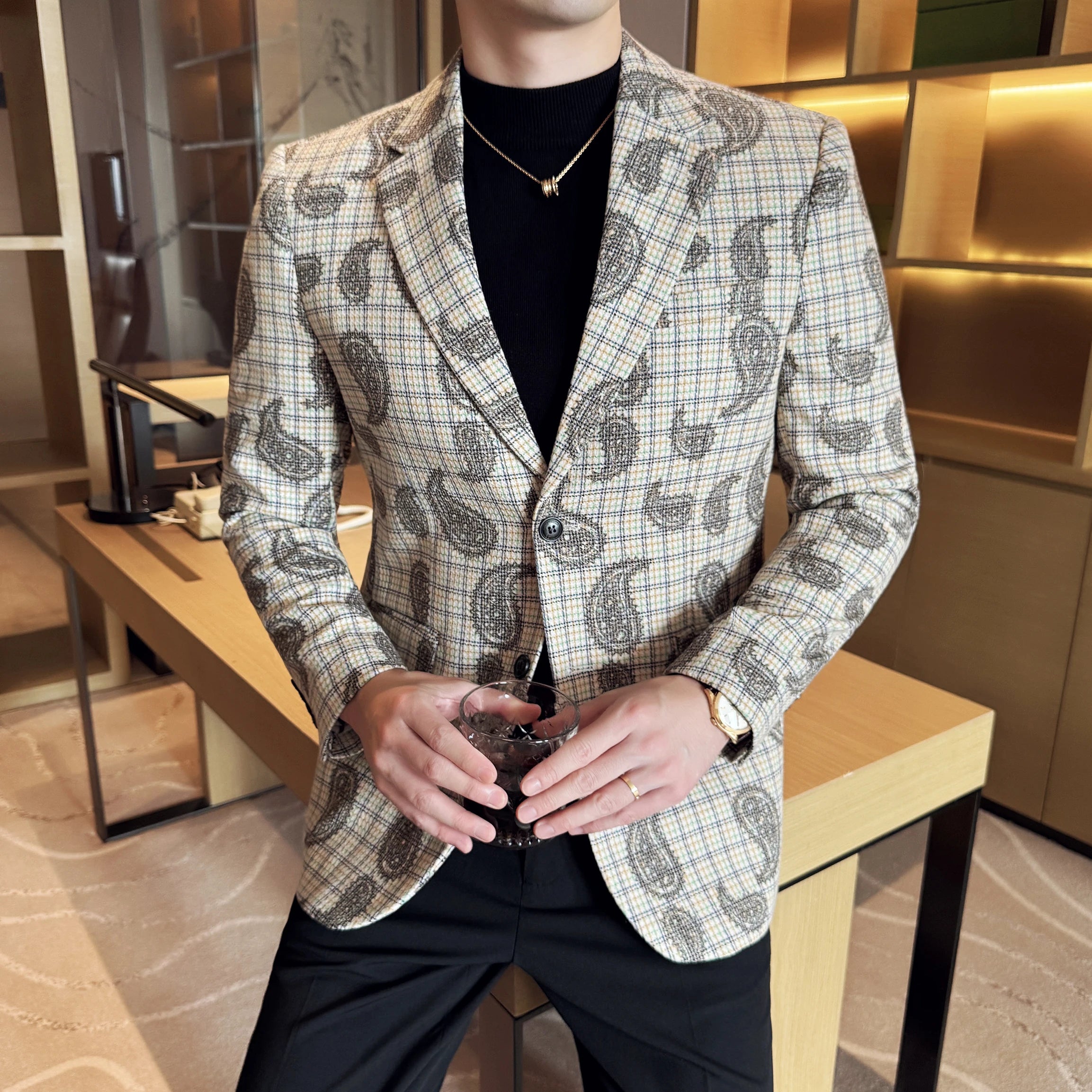 2025 moda bordado jacquard terno jaqueta estilo coreano fino ajuste negócios formal festa de formatura social smoking roupas masculinas 5xl-m