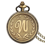 Vintage bronze chinês retro tai chi fofoca banish mau sorte relógio de bolso de quartzo colar pingente melhor amigo amizade jóias