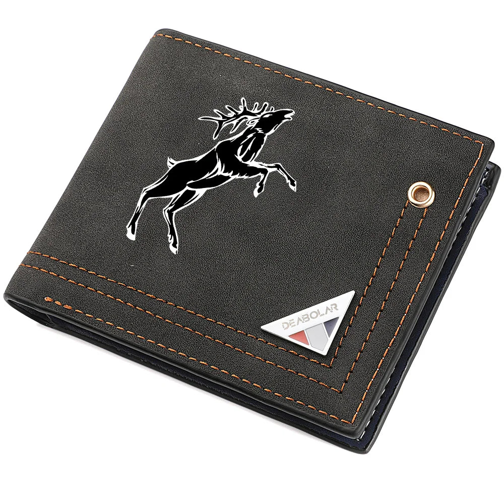 Carteira casual retrô masculina DEABOLAR Carteira de couro PU de grande capacidade com slot para vários cartões