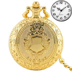 Luxo prata escudo coroa padrão relógio de bolso de quartzo moda colar pingente corrente jóias presente steampunk relógio para homem