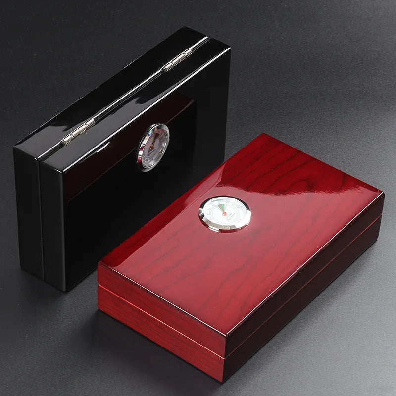 Caixa de charuto de madeira de cedro, umidificador de charuto, higrômetro, umidificador de charuto, caixa de armazenamento de charuto