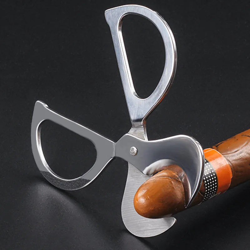 Tesoura de charuto cubana cortador faca cabeça guilhotina portátil aço inoxidável charuto faca cortador perfurador charutos ferramenta fumar