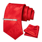 Clássico masculino floral gravata 8cm conjunto de gravata de seda bolso quadrado gravata clipe ternos de negócios acessórios noivo casamento cravat