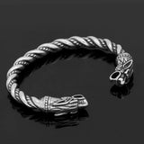 Vintage goth dragão cabeça aberta pulseira viking pulseira para homens mulheres pulseira manguito pulseiras casal jóias novos presentes de aniversário