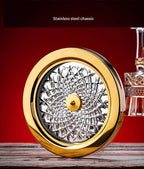 Decantador rotativo de cristal high-end, copo de vinho luxuoso, ouro desenho, Gyro Decanter, 1100ml