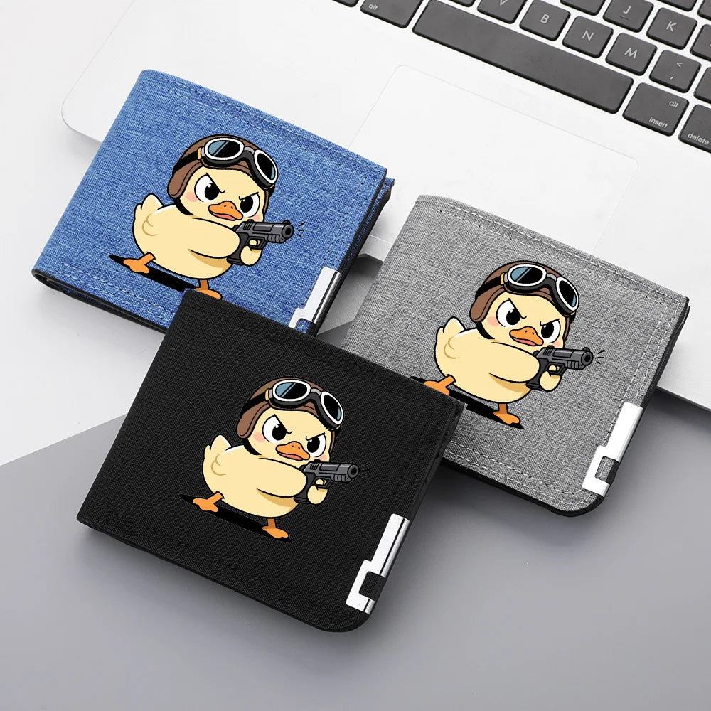 Carteira curta masculina material de lona anime personalidade juventude ensino médio carteira de cartão multi-slot