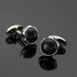 Round Starry Sky Zircon Cufflinks para homens, camisa francesa, material de cobre, acessórios de vestuário, novo, atacado
