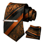 Clássico masculino floral gravata 8cm conjunto de gravata de seda bolso quadrado gravata clipe ternos de negócios acessórios noivo casamento cravat